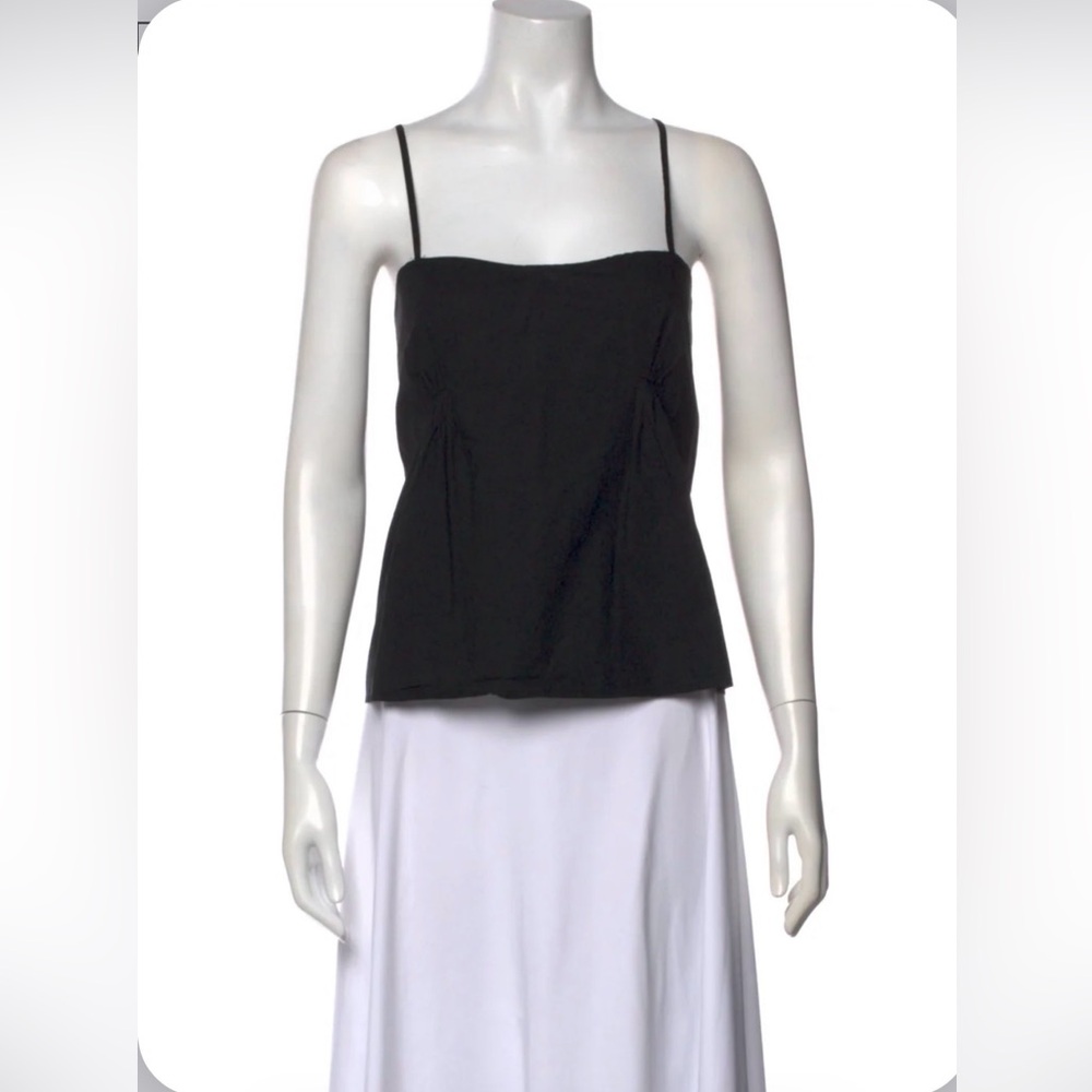 Deiji Studios square neckline black cotton tank EUC 🖤